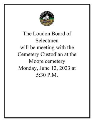 Selectmen & Cemetery Custodian Meeting