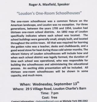 Presentation of Loudon's One-Room Schoolhouses